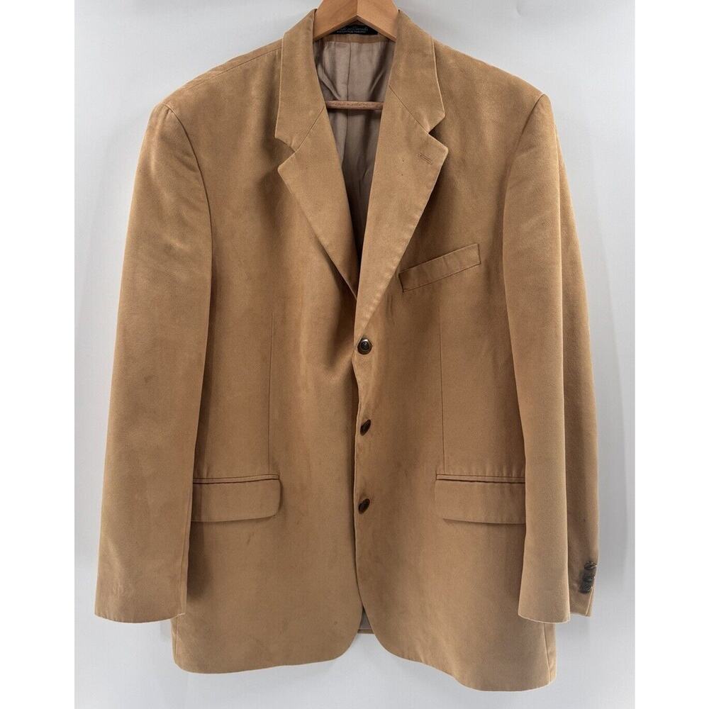 Lord & Taylor Fifth Ave Men Brown Camel Blazer Sport‎ Coat 44R Corp Classic